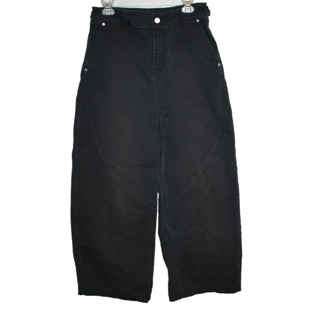 Air Jordan Baggy Jeans Woman's Size S Black Wide Leg Loose Denim Jeans 30x28